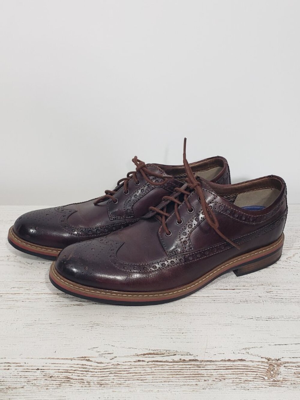 Bostonian  Crown Windsor  Brown Longwing Leather Derby Dress Shoes  Men's 11